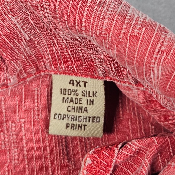 Tommy Bahama Shirt Mens 4XL Tall Pink 100% Silk Floral Button Up Loop Collar - Picture 5 of 11